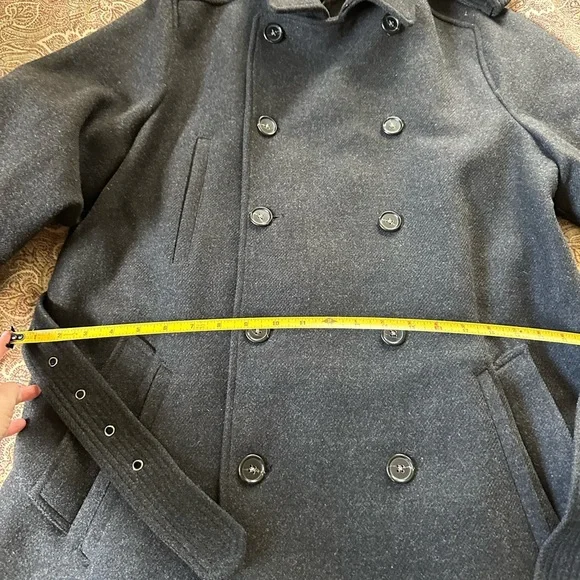 Men’s XL Charcoal Grey Theory Wool Cashmere Double Breastec Coat - Picture 8 of 11